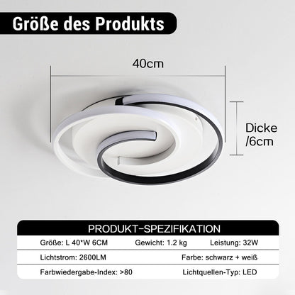 Moderne LED Deckenleuchte Dimmbar Rund – Schwarz-Weiss