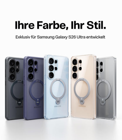 TORRAS Ostand Q3 Spin Hülle für Samsung Galaxy S26 Ultra transparent