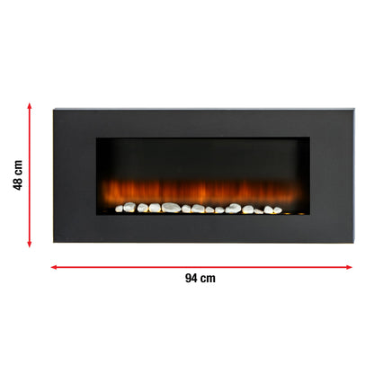 Classic Fire Vancouver Elektrokamin mit Heizung Schwarz 2000W