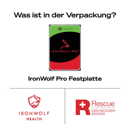 Seagate IronWolf Pro 28 TB NAS-Festplatte, 3.5 Zoll, SATA 6 Gb/s, CMR