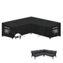 SIMPHAUS Gartenmöbel Abdeckung V-Form 420D Oxford wasserdicht 255x255, graue Abdeckhülle für Lounge-Ecksofas
