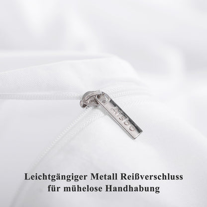Aisbo Bettwäsche-Set 135x200 cm aus Baumwolle, 4teilig, weiss