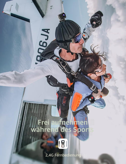 Apexcam M80Air Action Cam 4K/60FPS WiFi mit 64GB Karte und Zubehör