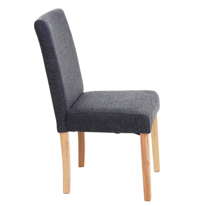 Mendler Littau Esszimmerstuhl 4er-Set - Anthrazitgrau Textil