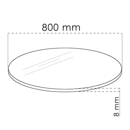 iomangio® Glastischplatte Rund Ø 80 cm – ESG Sicherheitsglas 8mm