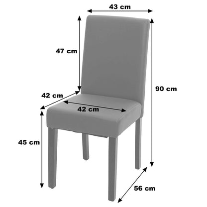 Mendler Littau Esszimmerstuhl – 4er-Set, Grau Kunstleder