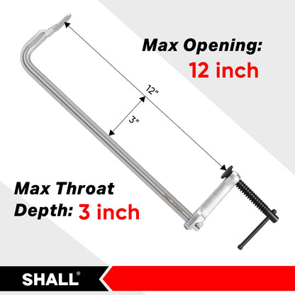 SHALL Schraubzwingen Set 4 Stück, 300 mm Spannweite, Schmiedestahl