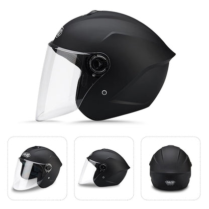 LIONCIANO Jethelm Motorradhelm mit Schutzbrille, matt-schwarz