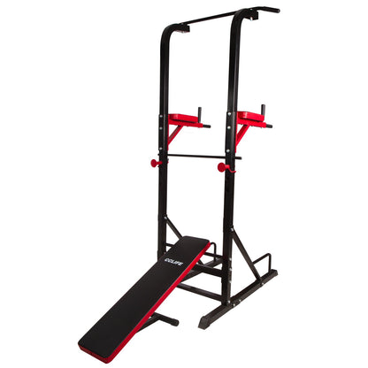 CCLIFE Power Tower Dip Station Klimmzugstange – Heim-Fitnessstudio