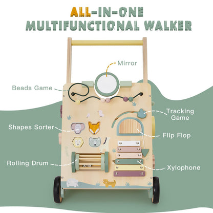 Labebe Lauflernwagen Holz 8in1 – Baby Aktivitätszentrum