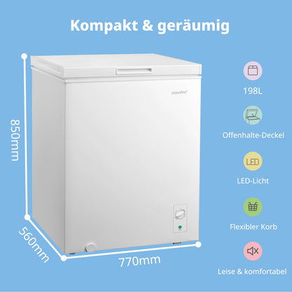 Comfee Gefriertruhe 198 L mit Inverter-Kompressor, leise 37 dB