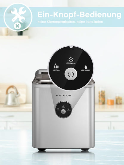 NORTHCLAN Eiswürfelmaschine, 14 kg/24 h, 9 Eiswürfel in 6-8 Minuten