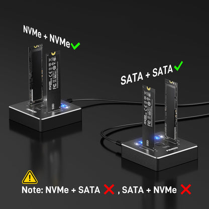 FIDECO M.2 NVMe SATA SSD Docking Station Dual Offline Klon