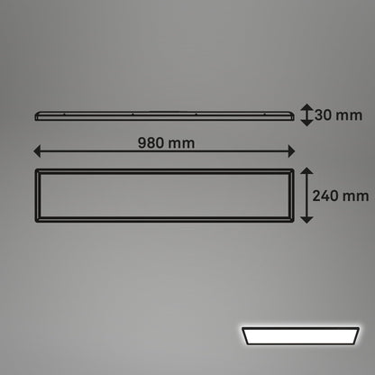 BRILONER LED Deckenlampe 98cm Flach Indirektes Licht Schwarz