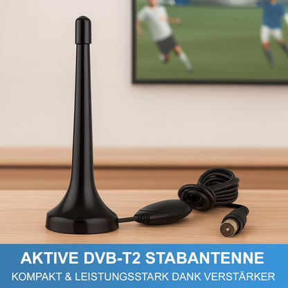 Telestar SL65T2 DVB-T2/DVB-C Receiver Full HD mit Antenne, HDMI-Kabel