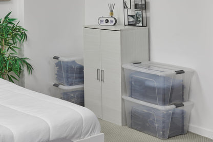 Iris Ohyama NTB-45 Aufbewahrungsboxen - 45L 4er-Set Silber