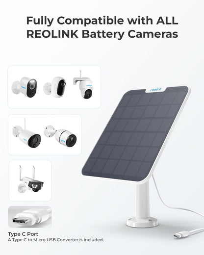 Reolink 6W Solarpanel für Akku-Überwachungskameras, IP65, weiss