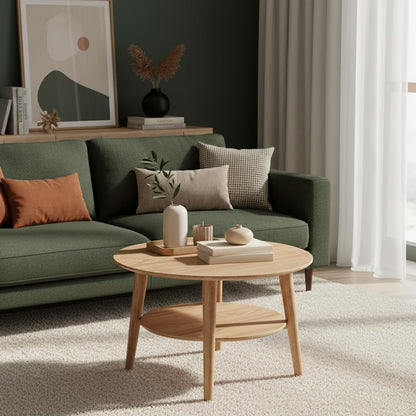 skølm Mjölnir Couchtisch rund – Eiche Massivholz naturgeölt Ø70cm