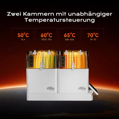 Chitu Systems FilaPartner E1 Filamenttrockner für 4 Rollen, 2 Kammern