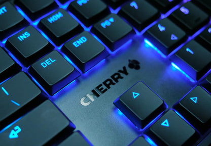 CHERRY MX 10.0N RGB Flache Gaming-Tastatur - EU-Layout, Schwarz
