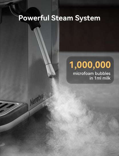 Neretva Super-Kompakt Siebträgermaschine - 20 Bar Edelstahl