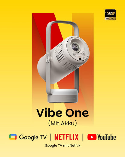 XGIMI Vibe One Mini-Beamer mit Akku, 1080p, Google TV, JBL Sound
