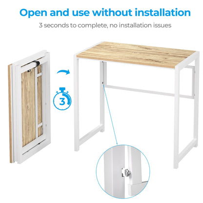 GreenForest Kleiner Klappschreibtisch 80x48 cm - Beige