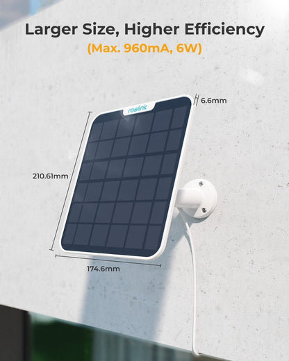 Reolink 6W Solarpanel für Akku-Überwachungskameras, IP65, weiss