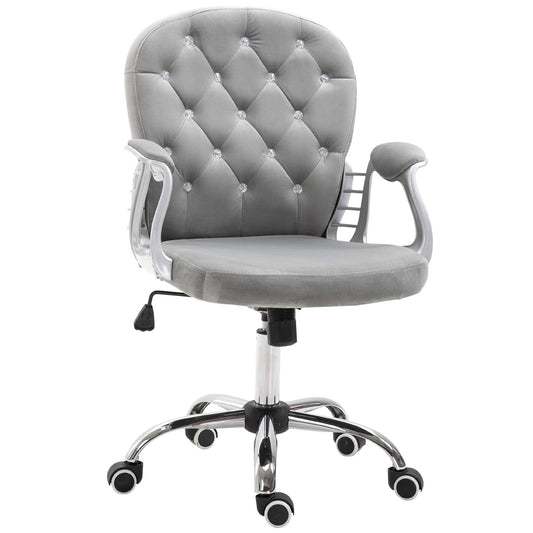 Vinsetto Ergonomischer Schreibtischstuhl - Grau Samtoptik