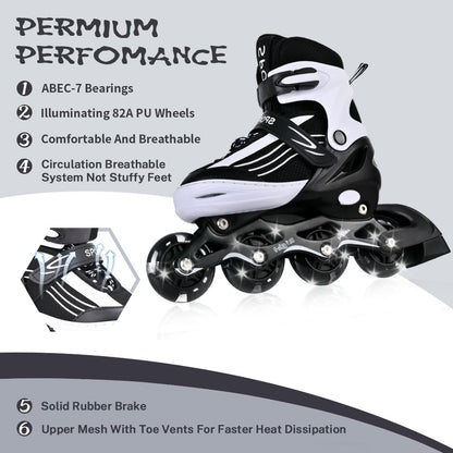 MGYZM Inline Skates Kinder grössenverstellbar mit Leuchtrollen