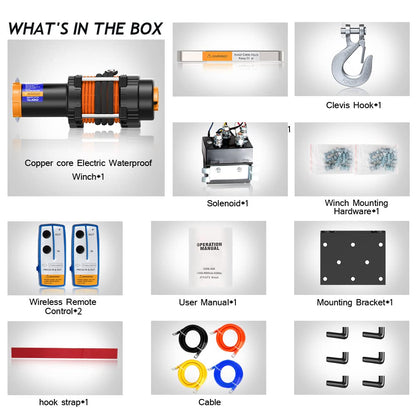 Anbull Elektrische Seilwinde - 12V 4500 LBS Synthetikseil