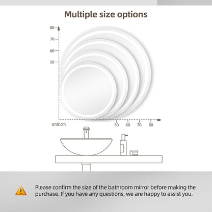 Dripex LED Badspiegel rund - dimmbar, beschlagfrei, 50 cm