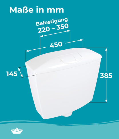Calmwaters® Premium Aufputz WC Spülkasten - 2-Mengen
