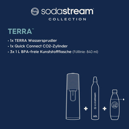SodaStream TERRA Wassersprudler Quick-Connect Promopack - Schwarz