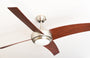 AireRyder Deckenventilator Borealis – Satin Nickel/Walnuss, 122 cm. Deckenventilator mit satiniertem Nickelgehäuse und Walnuss-Flügeln für Kühlung und Luftzirkulation.