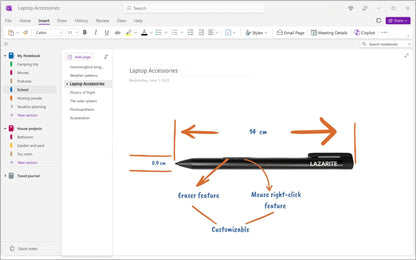 Lazarite M Pen Active Stylus für Lenovo HP Notebooks - Schwarz
