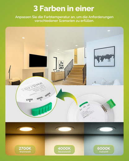 Fondiiz 20er Set LED Spots dimmbar CCT weiss IP44