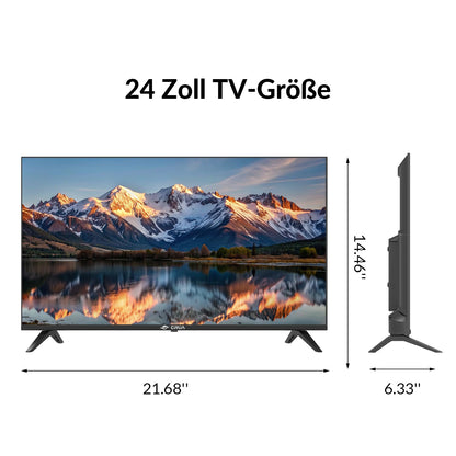 CRUA VIDAA Smart TV HD LED Fernseher 24 Zoll Schwarz