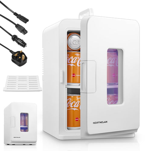NORTHCLAN 2-in-1 Minikühlschrank 15L Tragbar Kühl/Heiz – Schwarz. Kühlt oder wärmt Getränke und Speisen für unterwegs.