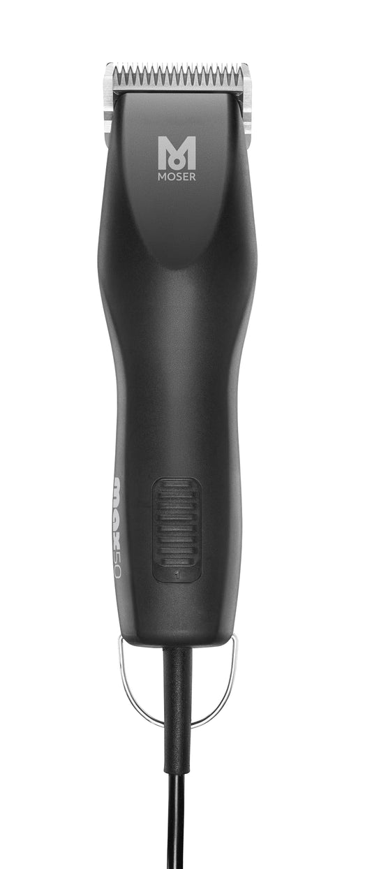 Moser Max50 77630 1250 Schermaschinenset - Schwarz. Ergonomische, schwarze Schermaschine zur professionellen Tierhaarpflege.