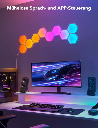 Govee LED Hexagon Panels Smart Gaming Wandleuchte - 10er Set