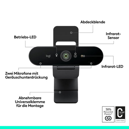 Logitech Brio 4K Webcam für Videokonferenzen - Graphit