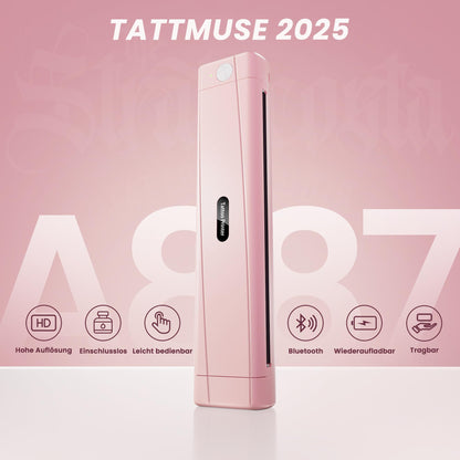 TATTMUSE A887 Tattoo-Drucker, Bluetooth Schablonendrucker, Rosa