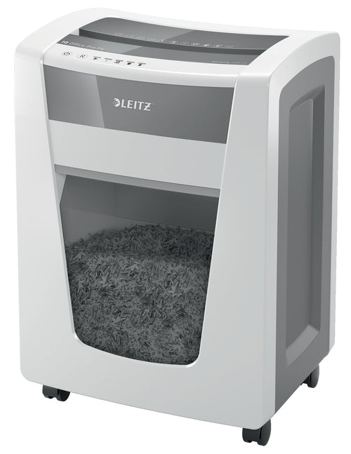 Leitz IQ Office Pro Aktenvernichter – Mikroschnitt P5. Rechteckig, schwarz. Vernichtet Dokumente P5-sicher.