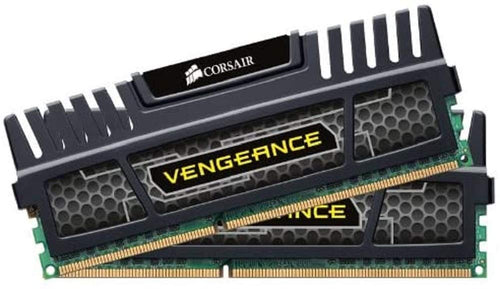 Corsair Vengeance 16GB DDR3-1600 CL9 Arbeitsspeicher, Schwarz. Schwarzer rechteckiger RAM-Riegel für temporäre CPU-Daten.