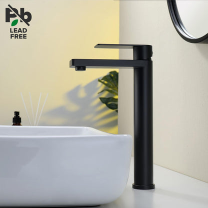 Decaura Waschtischarmatur Hoch Schwarz Matt - 250mm