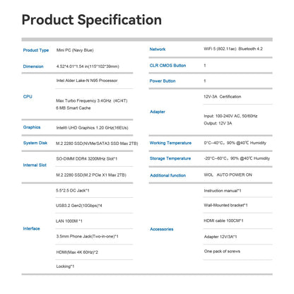 Beelink Mini S12 Mini PC - Alder Lake N95 16GB RAM 500GB SSD