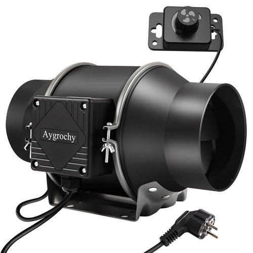 Aygrochy Rohrventilator Inline Abluftlüfter - 150mm Regelbar
