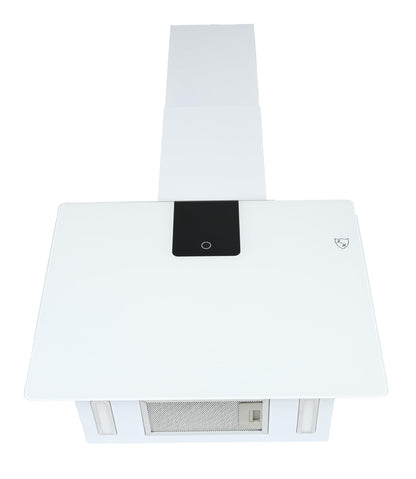 K&H VH-60W Kopffreie Dunstabzugshaube 60cm – Weiss Glas