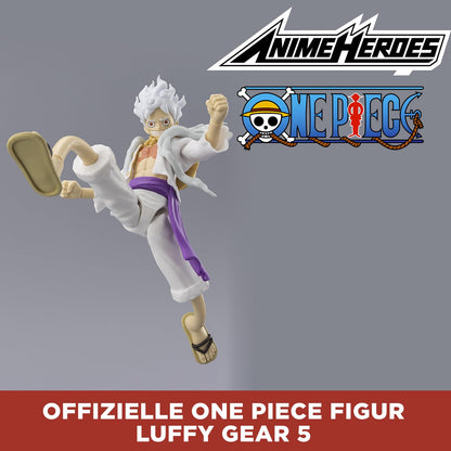 Bandai Anime Heroes One Piece Figur Monkey D. Ruffy Gear 5, 17 cm